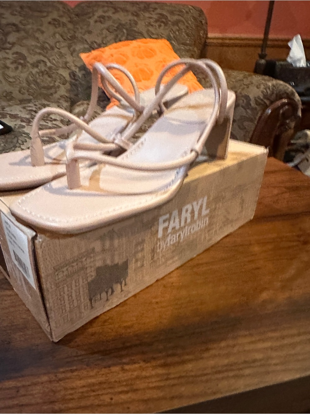 Farylrobin Blush Strappy Block Heel Sandals